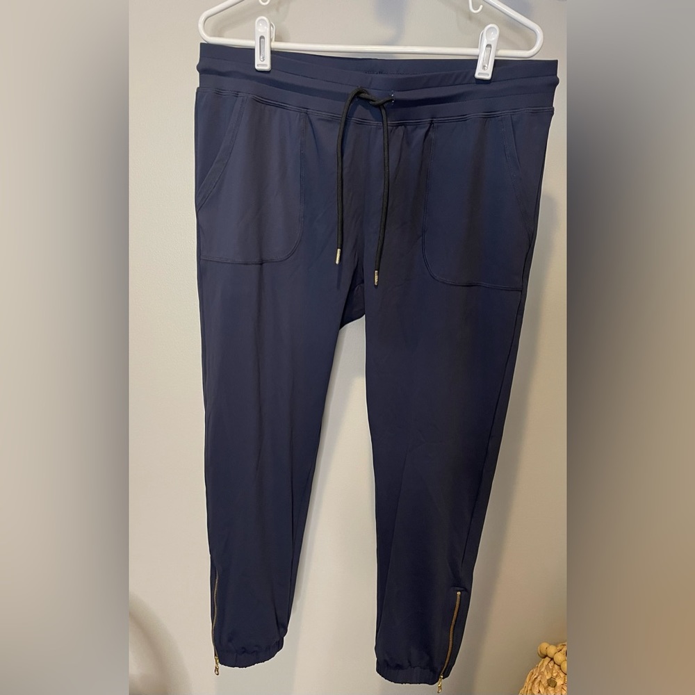 Zyia Navy Peak Zipper Joggers